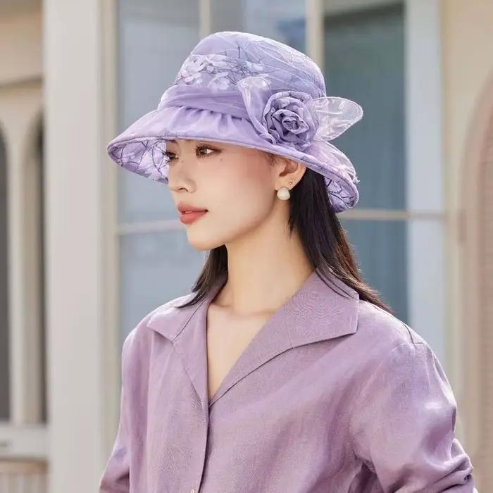 Chapeau de pêcheur pliable floral style bord de mer