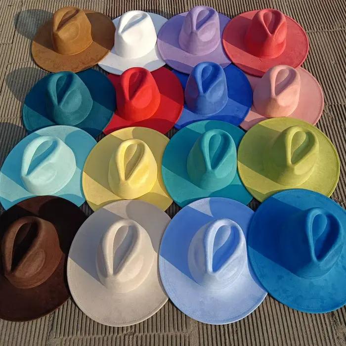 Chapeau Fedora en suède vegan