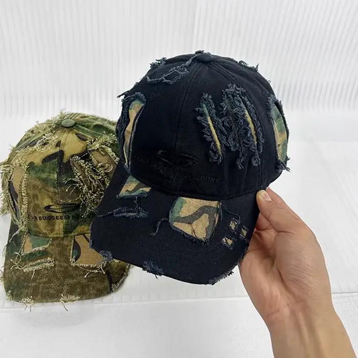 Casquette de baseball unisexe Y2K rétro en coton brodé camouflage style européen et américain