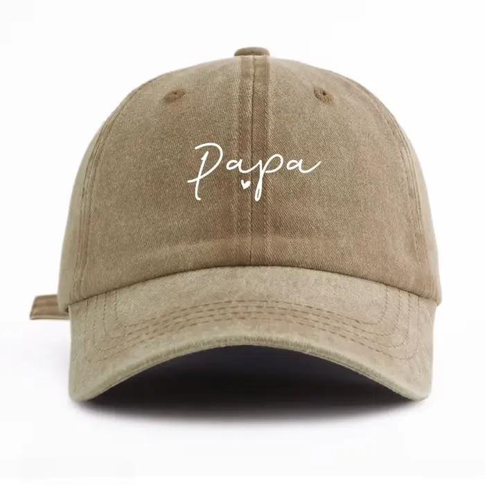 Casquette de baseball délavée avec imprimé PAPA