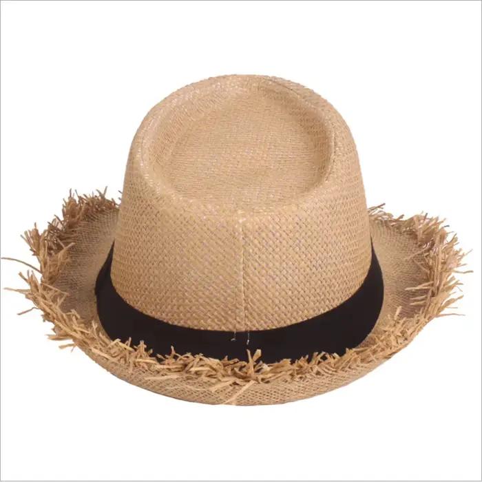 Chapeau de paille MYZOPER solide protection solaire unisexe pour été plage activité户外活动防护遮阳帽MYZOPER实心夏季海滩活动用男女通用草编贝雷帽