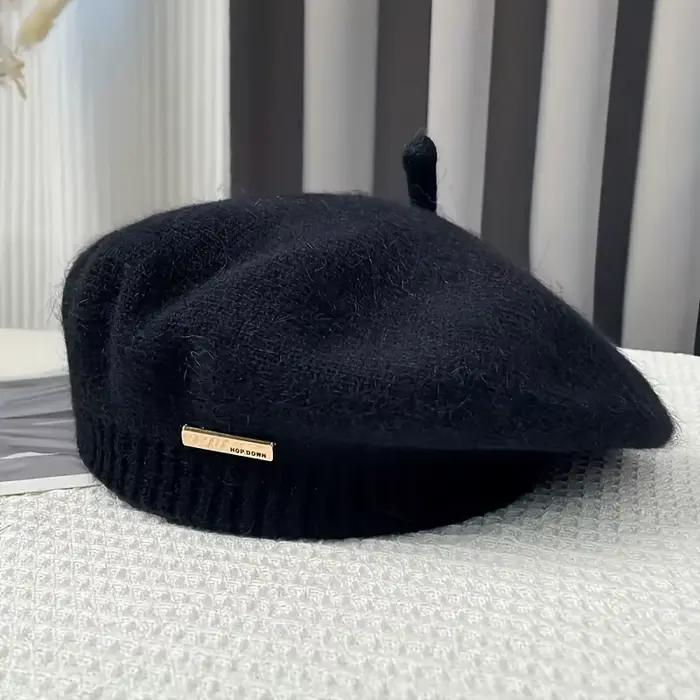 Béret tendance pour femme en cachemire et polyester, élégant et respirant, parfait pour automne, hiver et fêtes de Noël, occaions extérieures et intérieures, cadeau idéal pour elle
