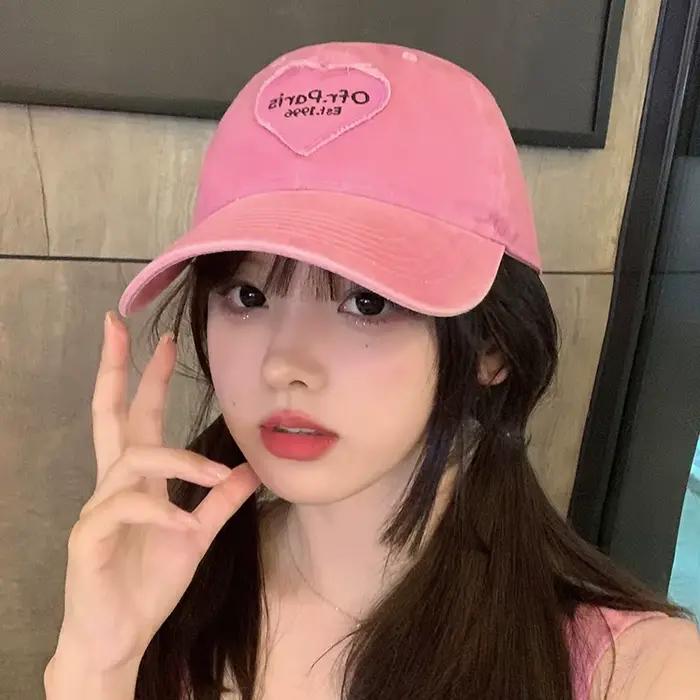Casquette de Baseball Vintage en Coton Délavé pour Femme
