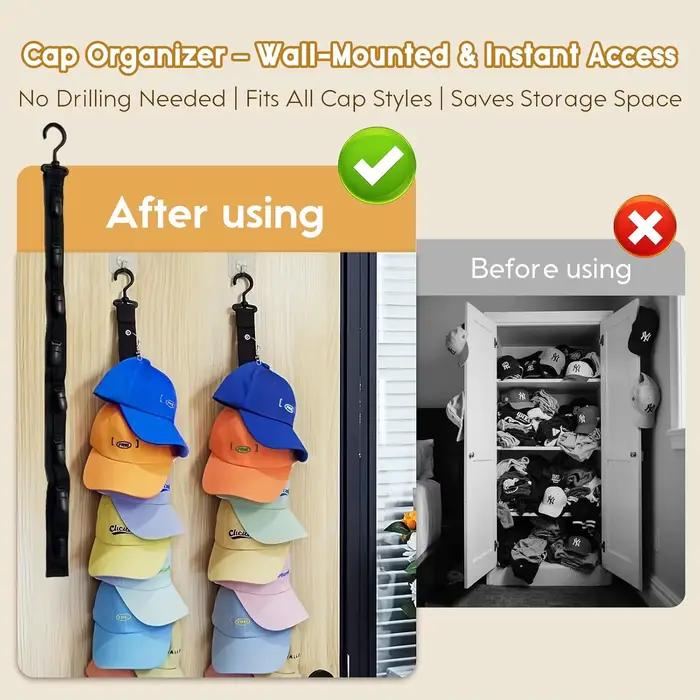 Sangle d'organisateur de chapeau au-dessus de la porte Porte-chapeaux suspendus avec boucle à clip Organisateur
