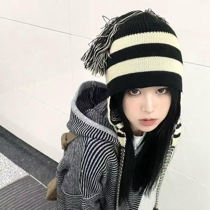 Anime NANA chapeau rayure gland Protection des oreilles laine Lei Feng