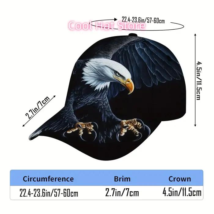 Une casquette de baseball avec un aigle majestueux en vol
