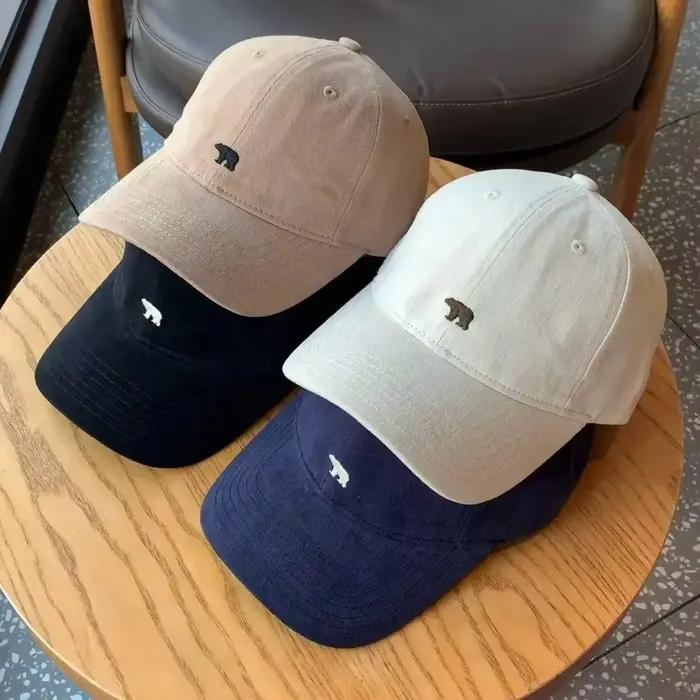 Casquette de Baseball brodée d'ours polaire de dessin animé pour femmes et hommes
