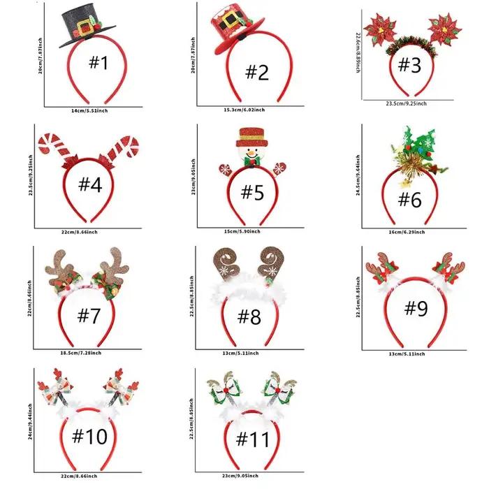 Serre-têtes de Noël mignons Bonhomme de neige Renne en feutre antidérapant