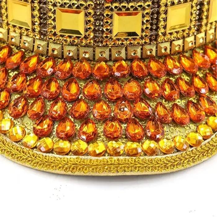 Chapeau doré unisexe en fibre de polyester pour carnaval, mariages et tenues élégantes pour homme et femme