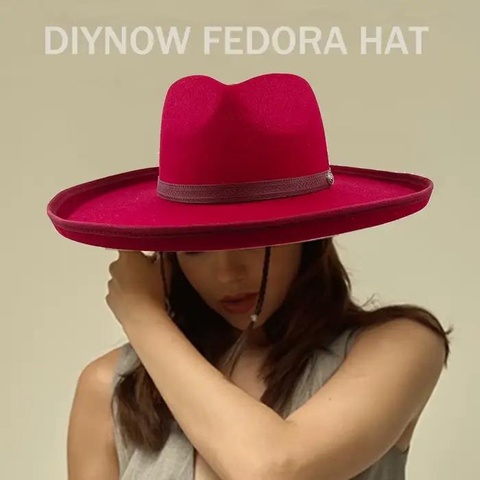 Chapeau Fedora de Luxe à Grand Bord pour Homme et Femme
