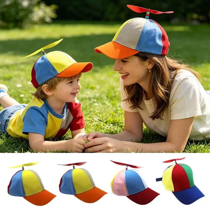 Casquette de baseball décontractée arc-en-ciel avec hélice d'hélicoptère amusante