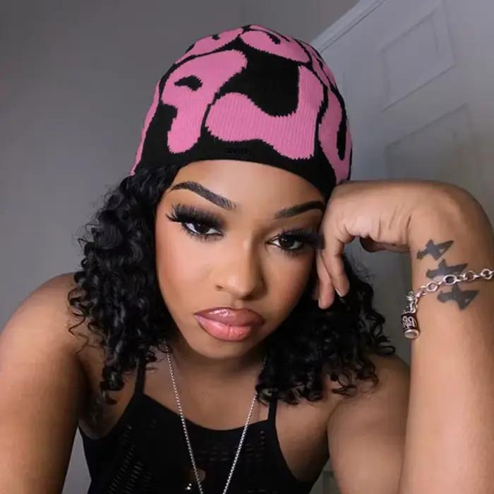 Mea Culpas bonnets chapeaux pour femmes hommes automne hiver mode imprimé laine acrylique tricoté casquettes Bonnet Kpop élastique Skullies chapeau