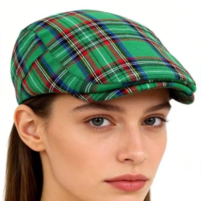 Casquette Newsboy Classique à Carreaux Britanniques
