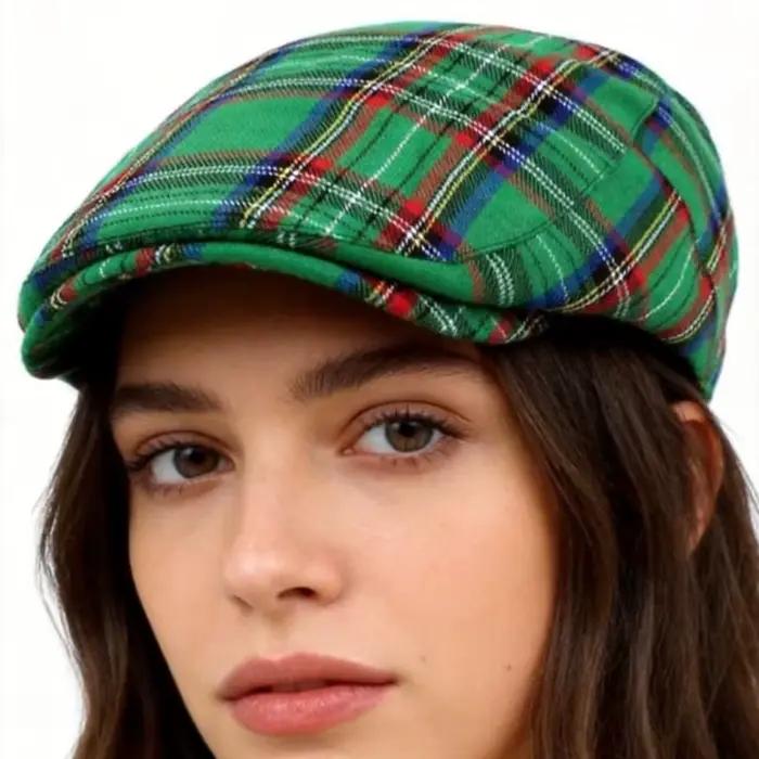 Casquette Newsboy Classique à Carreaux Britanniques