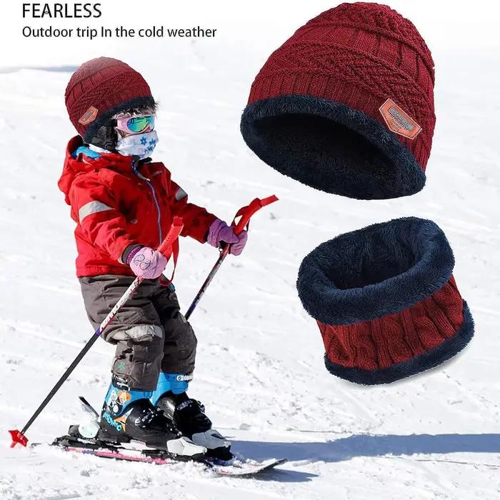 5-14 ans enfants chaud tricoté chapeau écharpe ensemble