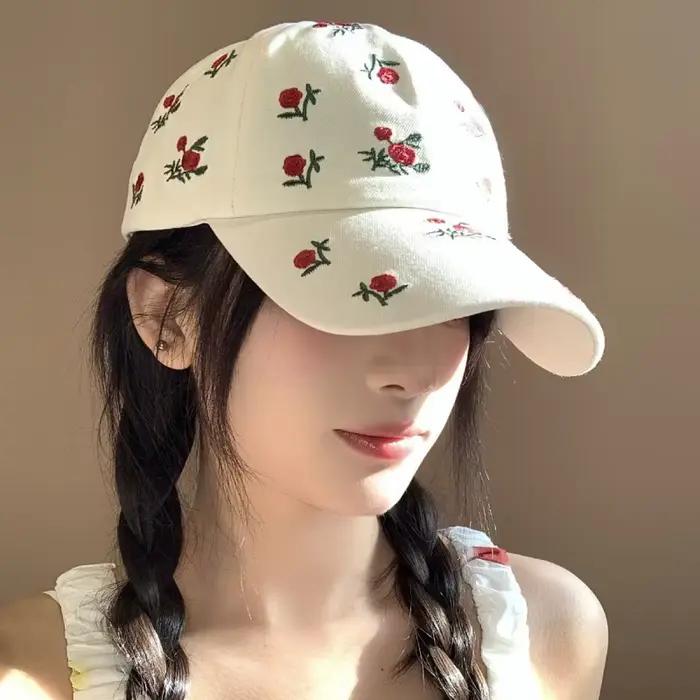 Nouvelle casquette de baseball brodée motif rose pour hommes et femmes