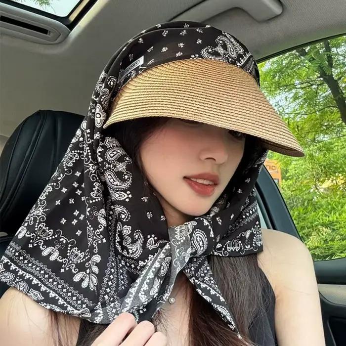 Chapeau de soleil d'été pour femme à imprimé pois
