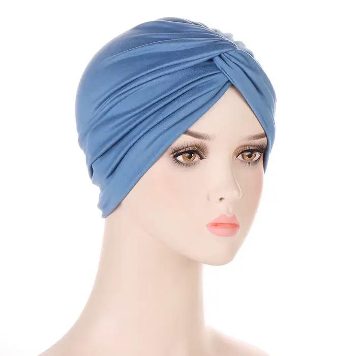 Couvre-chef bonnet chapeau casquette noeud torsadé Turban pour femmes fille chimio tête enveloppement doux extensible perte de cheveux Alopecia mode HT215