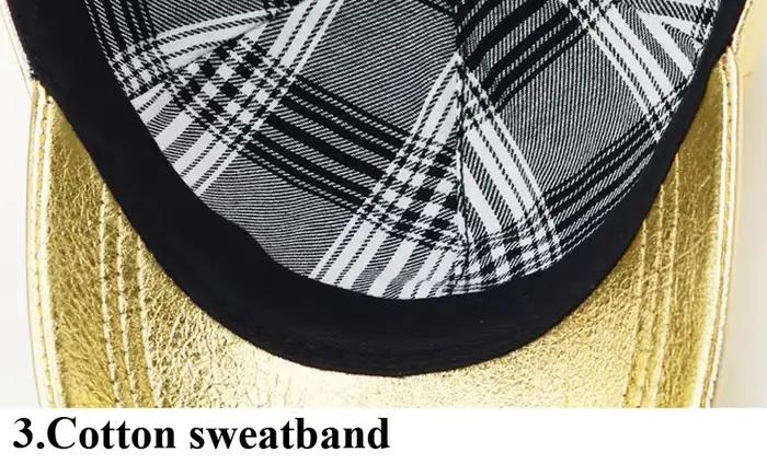 Chapeaux en cuir métallique pour hommes femmes brillant éclat fissure peau de mouton doré argent casquettes de Baseball mince Kanye Chic Rock Gorras Hombre