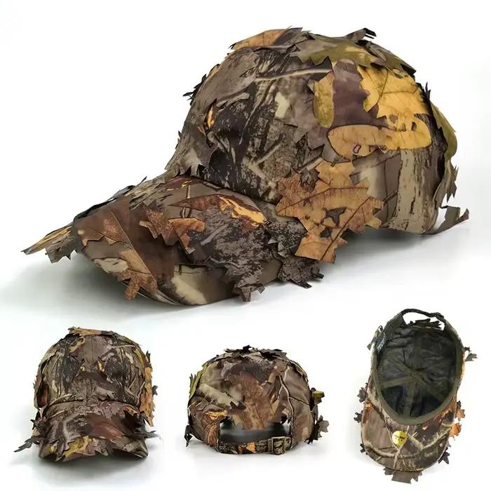 Chapeaux Boonie Camouflage Homme Feuilles 3D Casquettes Tactiques Camo