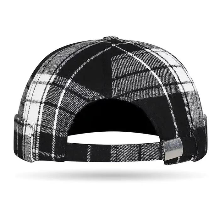 Grand chapeau Tang en peau de Melon à carreaux