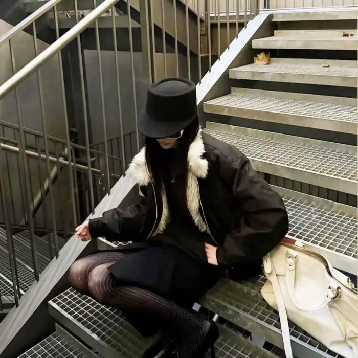 Chapeau haut de forme tendance 100% laine pour femmes