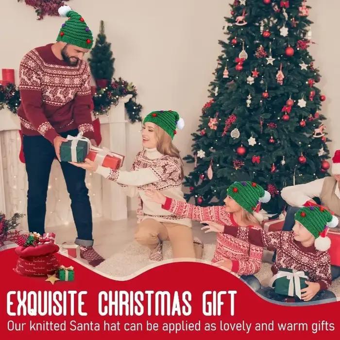 Chapeaux de Noël 4 pièces pour hommes et femmes – Casquette de vacances unisexe drôle – Taille unique pour la plupart