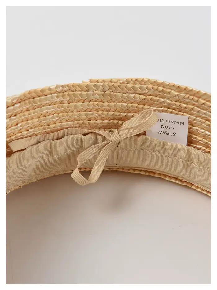 Chapeau de soleil en paille de blé naturel pour femme