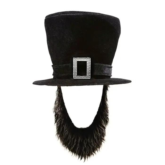 A52E Chapeau pirate adulte avec accessoire fête d'Halloween barbe attachée 55 à 60 Taille tête tissu doux