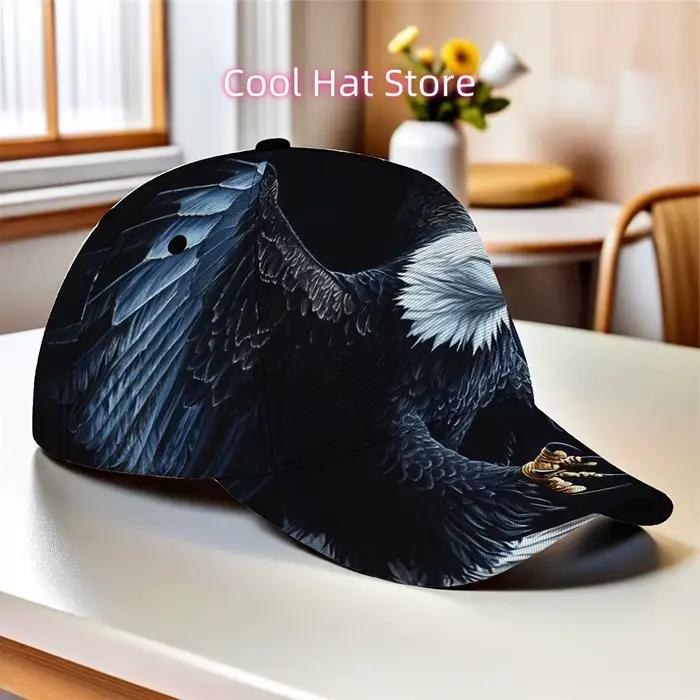 Une casquette de baseball avec un aigle majestueux en vol