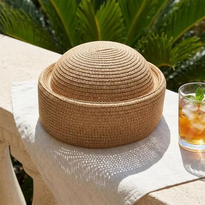 Chapeau de paille naturelle haut de gamme pour femme
