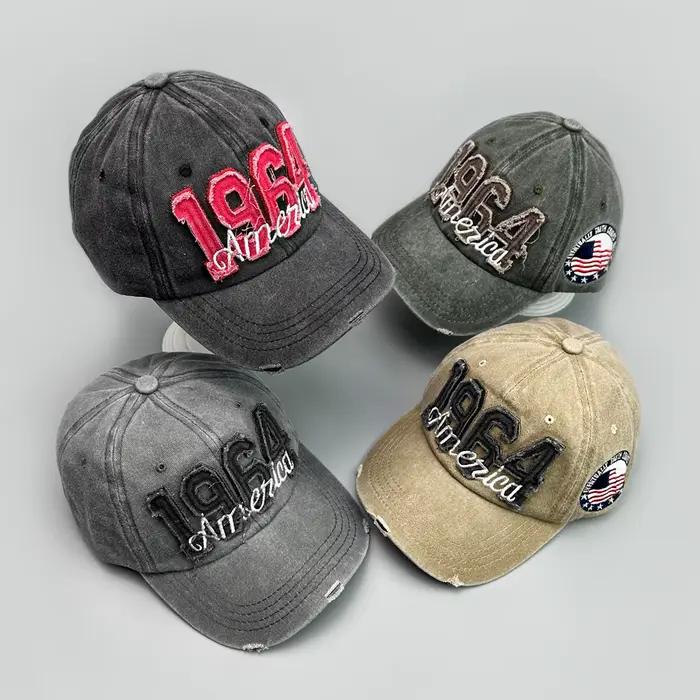 Chapeaux de baseball rétro brodés de lettres de détresse