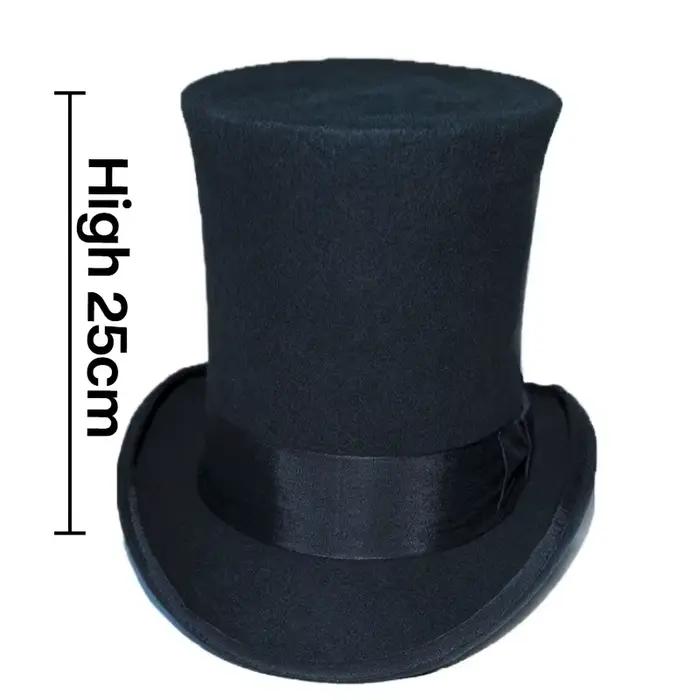 Chapeau haut de 25cm, cylindre traditionnel en laine