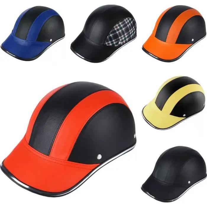 Casquette de Baseball classique Style casque de vélo sangle réglable sécurité moto demi-casque dur demi-visage