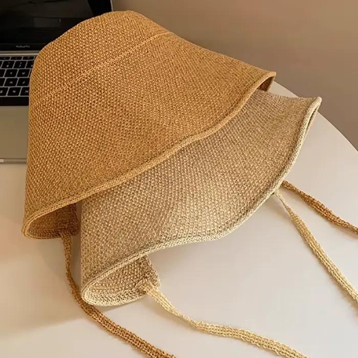 Chapeaux de soleil en paille de lin pour femmes