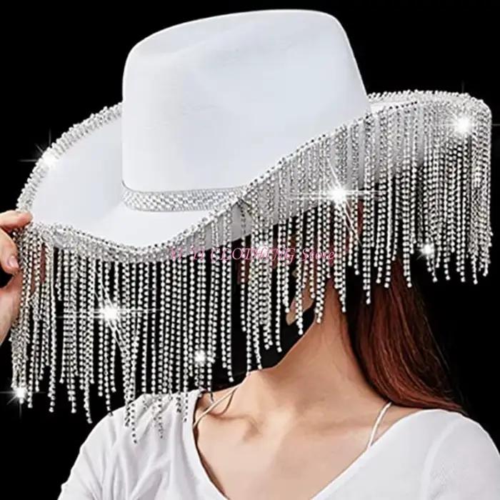 Chapeau de cow-boy en strass pour filles