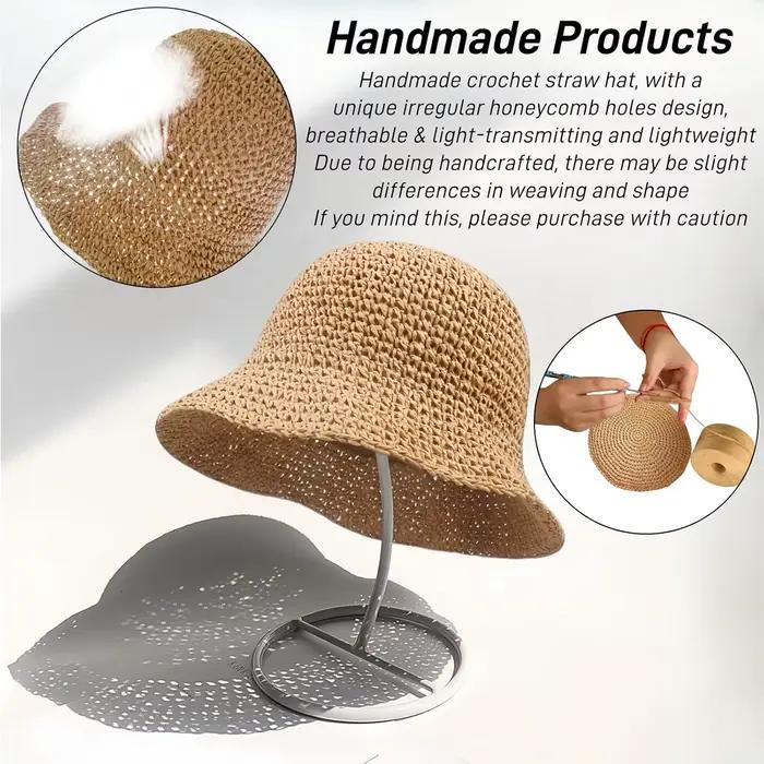 Chapeaux de paille de plage pliables pour femmes