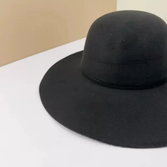Chapeau haut de forme en feutre de laine léger à large bord