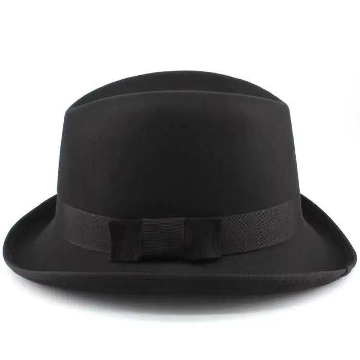 Hommes femmes classique rétro laine mélange Homburg chapeaux