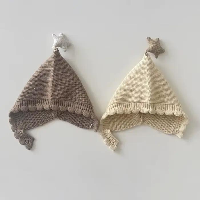 Automne hiver bébé laine chapeau nouvelle étoile tricoté chaud mignon oreille protection