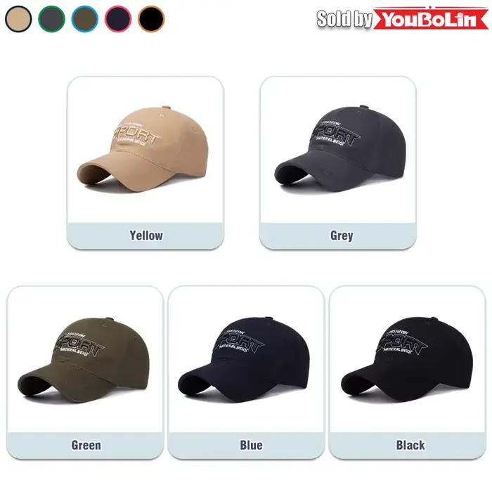 Casquette de baseball réglable en coton avec broderie 3D SPORT Letters