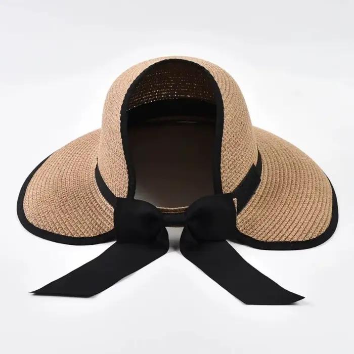 Chapeau de soleil élégant rond en paille pour l'été
