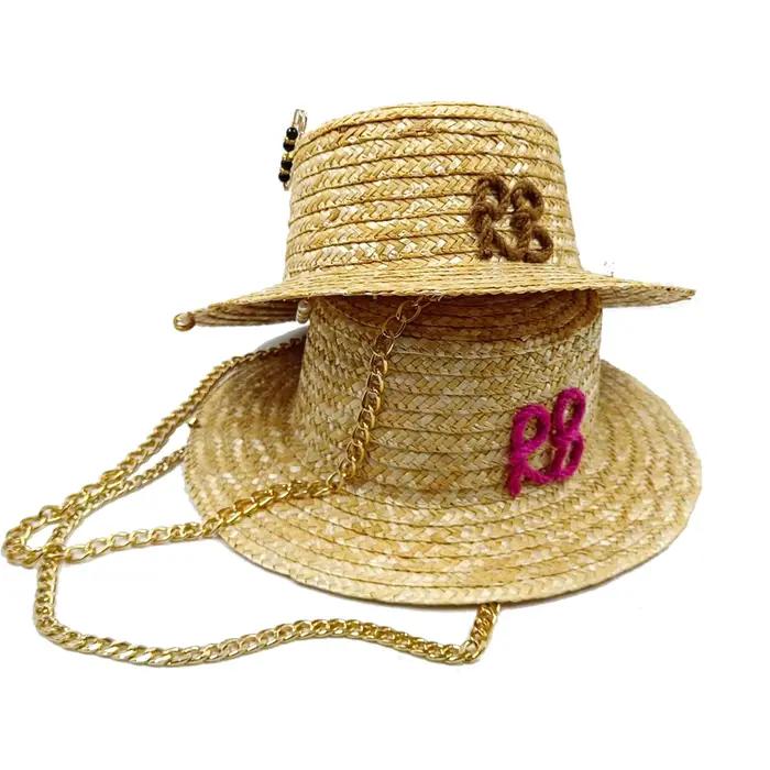 JOStrap-Chapeau de joueur en paille pour femme