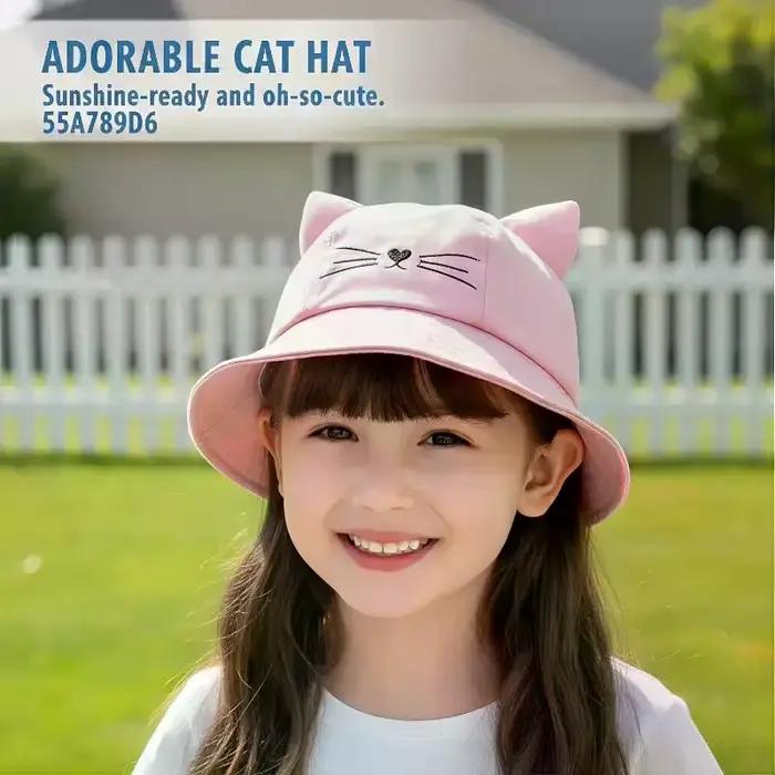 Chapeau de soleil pour enfants motif chat mignon