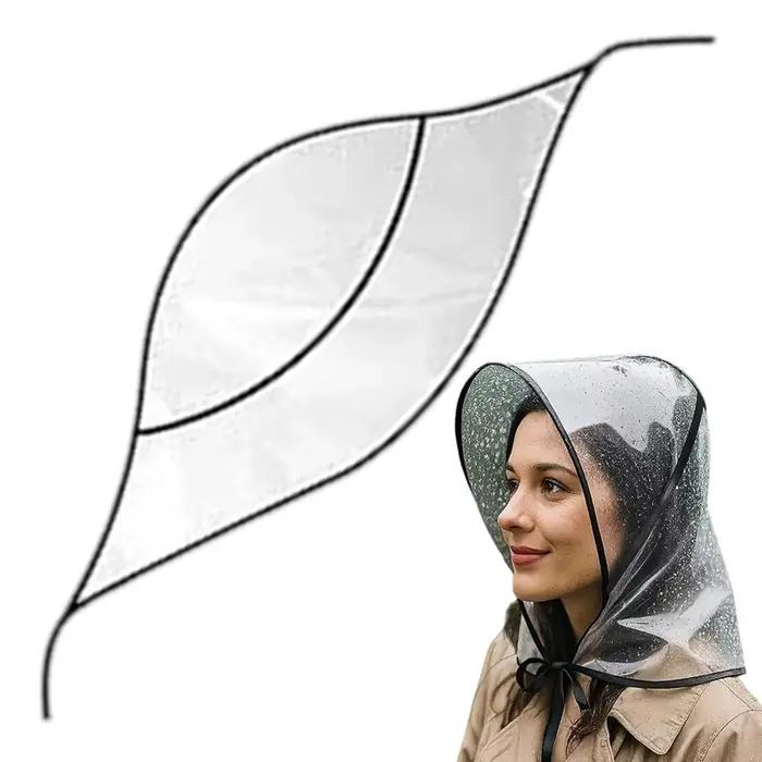 Chapeau de pluie transparent réutilisable imperméable à large bord pour femme