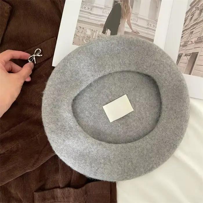 A52E Vintage Bowknot Hat Soft Warm Dome Chapeau Fille Girl Soight Party Caps Coadroises