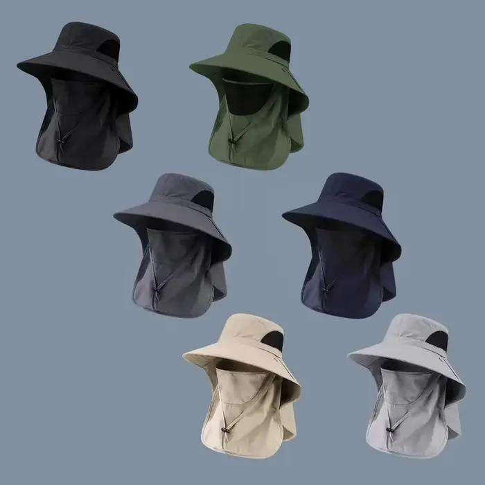 Sun Fishing Hat Women's Bucket Hat with Neck Cover Breathable Wide Brim Summer UV Protection Hat for Outdoor Travel Holiday