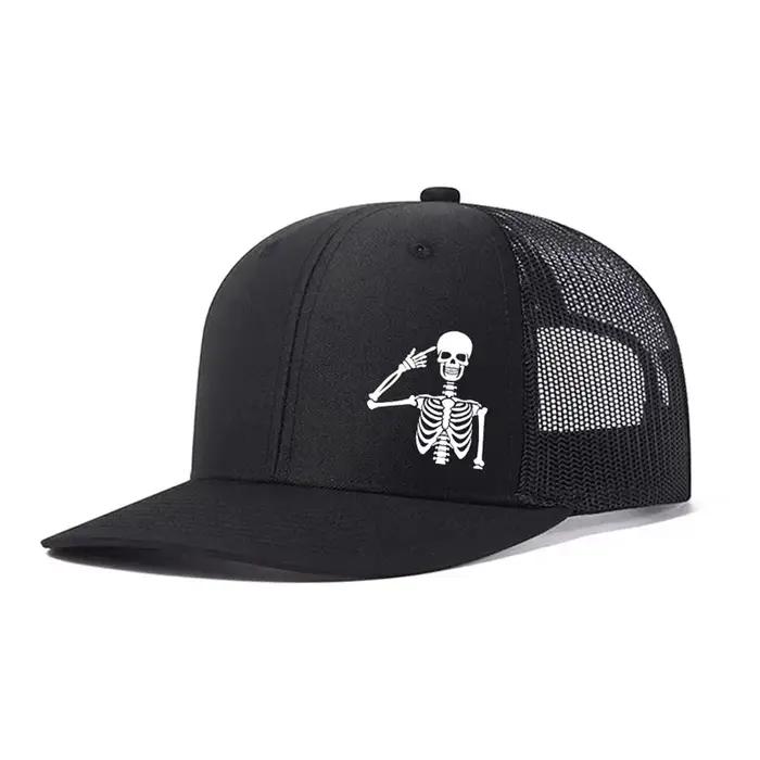 Casquette de baseball micro incurvée Skull Richardson en coton pour homme et femme, maille respirante, style novateur, adapté aux quatre saisons, pour les occasions décontractées et les sports