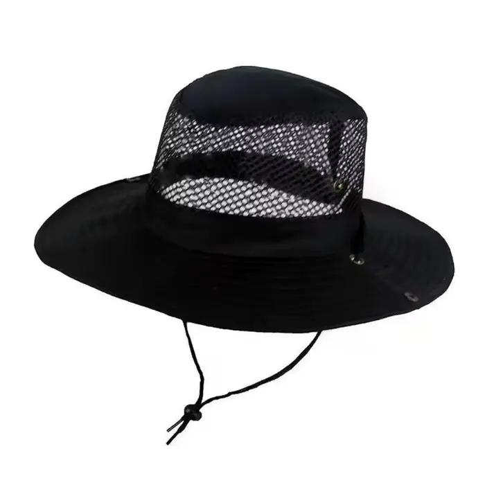 Nouveau chapeau de pêche à large bord en maille