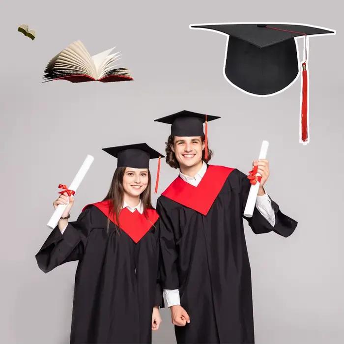 Chapeau de remise de diplôme noir pour adultes